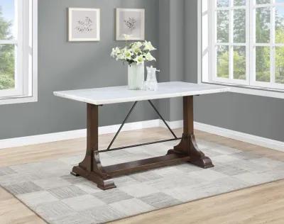 Aldrich - Marble Top Counter Height Dining Table - White