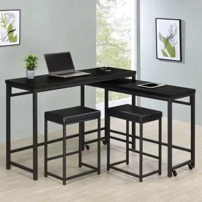 Hawes - 4 Piece Multipurpose Counter Height Table Set - Black