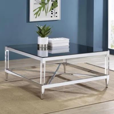 Lindley - Square Tempered Mirror Acrylic Coffee Table - Chrome