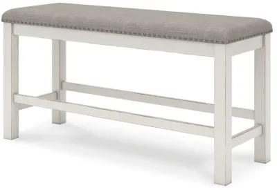 Robbinsdale - Antique White - Dbl Counter Height Upholstered Dining Bench