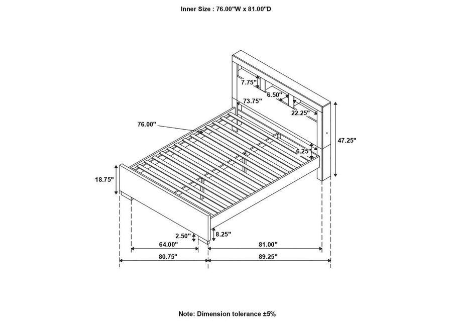 Jessica - Bed with Storage Headboard