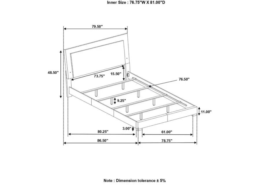 Felicity - Panel Bed with LED Lighting