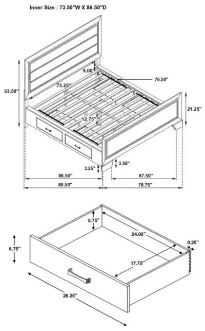 Kauffman - Transitional Storage Bed Bedroom Set