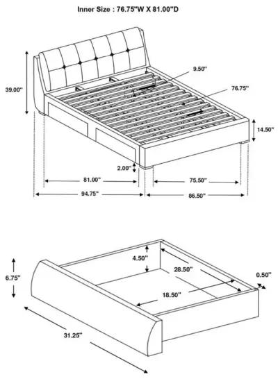 Fenbrook - Tufted Upholstered Storage Bed