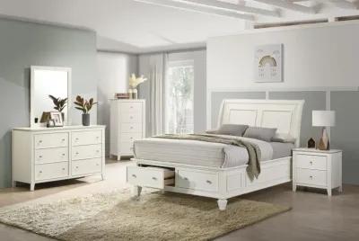 Selena - Sleigh Bed with Footboard Storage