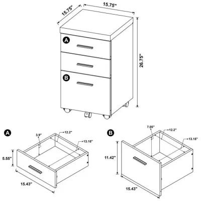 Skylar - 3-Drawer Mobile File Cabinet