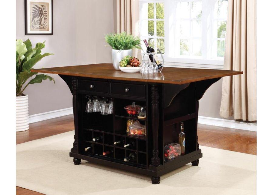 Slater - 2-Drawer Kitchen Island With Drop Leaves