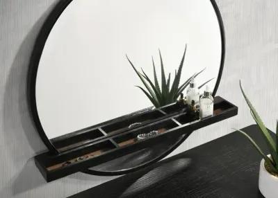 Arini - Round Vanity Wall Mirror With Shelf