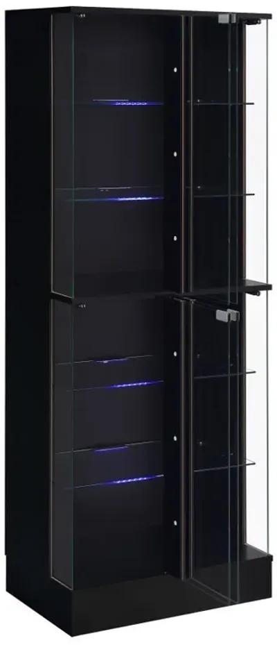 Cabra - Display Case Curio Cabinet With Glass Shelves And LED Lighting