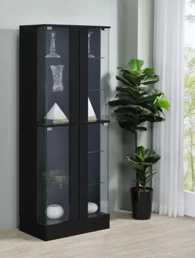 Cabra - Display Case Curio Cabinet With Glass Shelves And LED Lighting