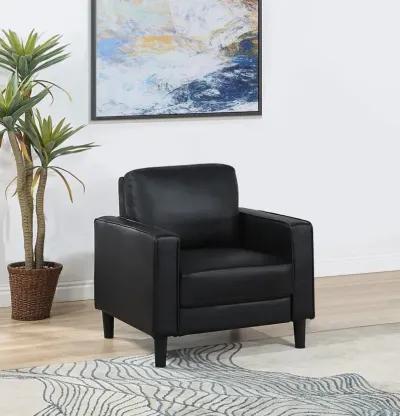 Ruth - Upholstered Track Arm Faux Leather Accent Chair