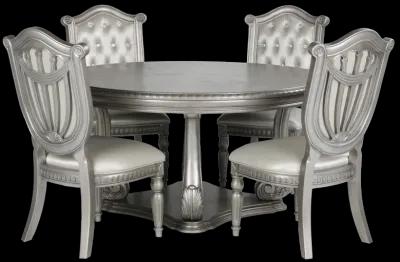 Grand-Platinum 5 Piece Round Dining Room Set