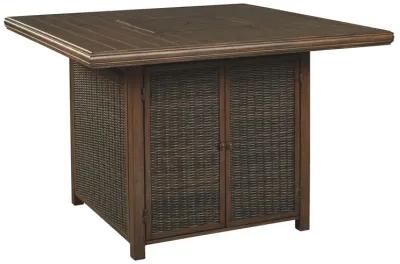 Paradise - Medium Brown - Square Bar Table W/Fire Pit