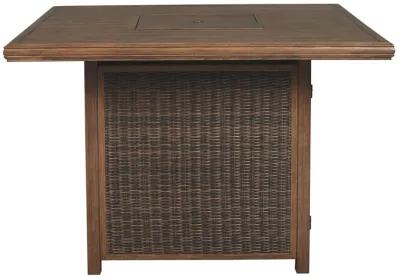 Paradise - Medium Brown - Square Bar Table W/Fire Pit