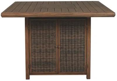 Paradise - Medium Brown - Square Bar Table W/Fire Pit