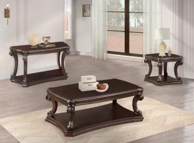 Grand-Cherry 3 Piece Coffee Table Set