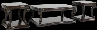 Grand-Cherry 3 Piece Coffee Table Set