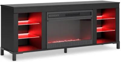 Cayberry - Black - TV Stand With Fireplace