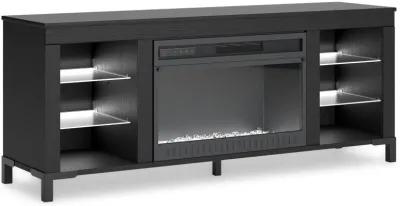 Cayberry - Black - TV Stand With Fireplace