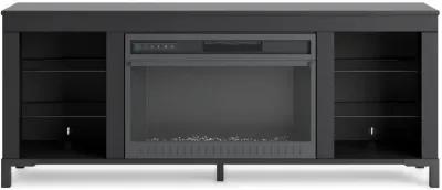 Cayberry - Black - TV Stand With Fireplace