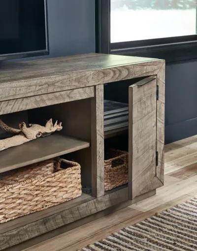 Krystanza - Weathered Gray - Xl TV Stand W/Fireplace Option