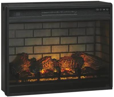 Roddinton - Dark Brown - 2 Pc. - 74" TV Stand With Electric Infrared Fireplace Insert