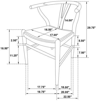 Dinah - Wood Wishbone Dining Side Chair (Set of 2) - Walnut