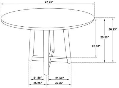 Dinah - 5 Piece Round Solid Wood Dining Set - Walnut