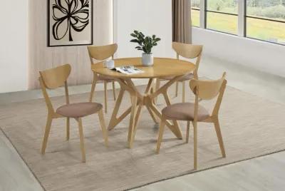 Elowen - Round Solid Wood Dining Table - Light Walnut