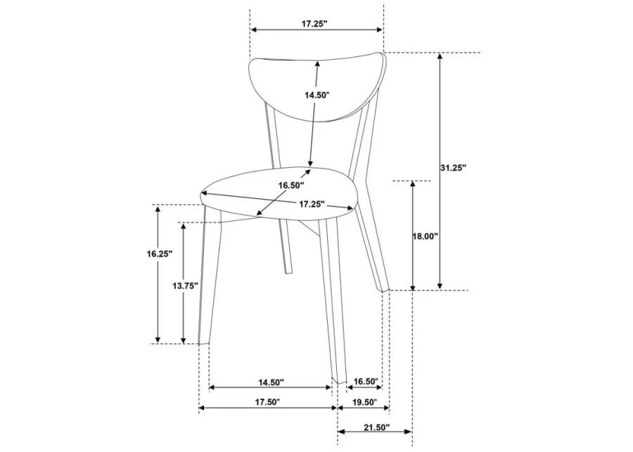 Elowen - Dining Side Chair (Set of 2) - Light Walnut And Brown