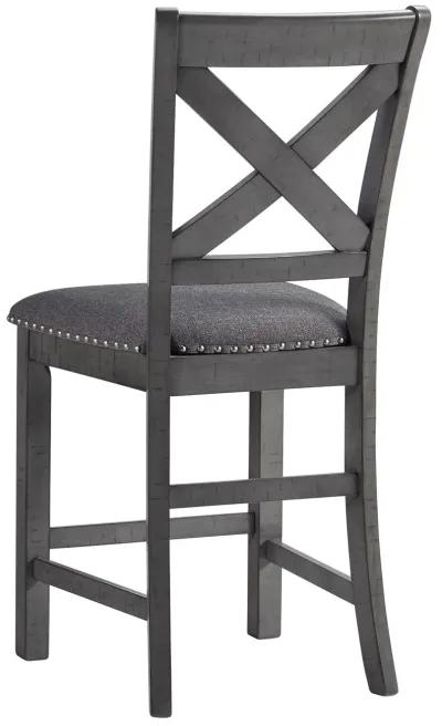 Myshanna - Gray - Upholstered Barstool (Set of 2)