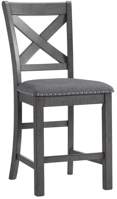 Myshanna - Gray - Upholstered Barstool (Set of 2)