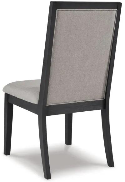 Foyland - Light Gray / Black - Dining Uph Side Chair (Set of 2)