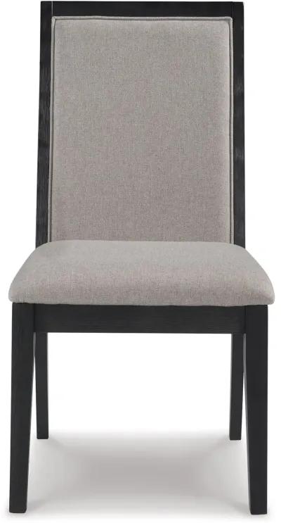 Foyland - Light Gray / Black - Dining Uph Side Chair (Set of 2)