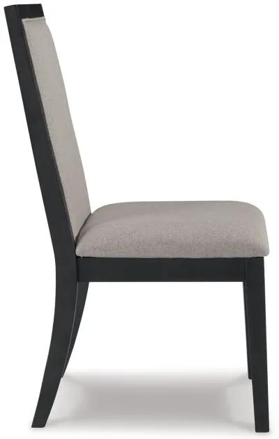 Foyland - Light Gray / Black - Dining Uph Side Chair (Set of 2)