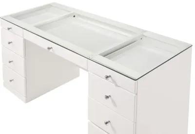 Avery - Vanity Desk With Glass Top