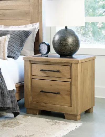 Galliden - Light Brown - Two Drawer Night Stand