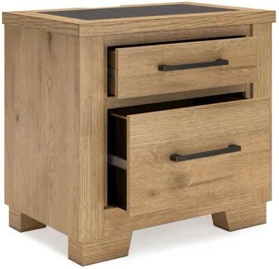 Galliden - Light Brown - Two Drawer Night Stand