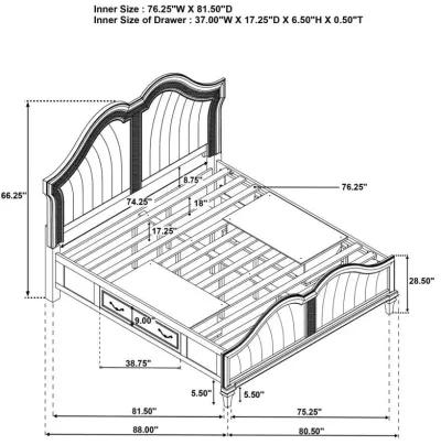 Evangeline - Storage Bedroom Set With LED Headboard