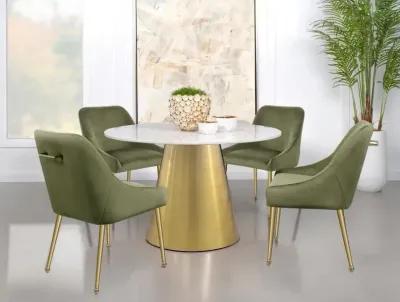 Ambrose - Round Marble Top Dining Table - Brushed Gold