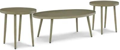 Swiss Valley - Beige - Outdoor Coffee Table With 2 End Tables