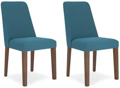 Lyncott - Blue / Brown - Dining Uph Side Chair (Set of 2)