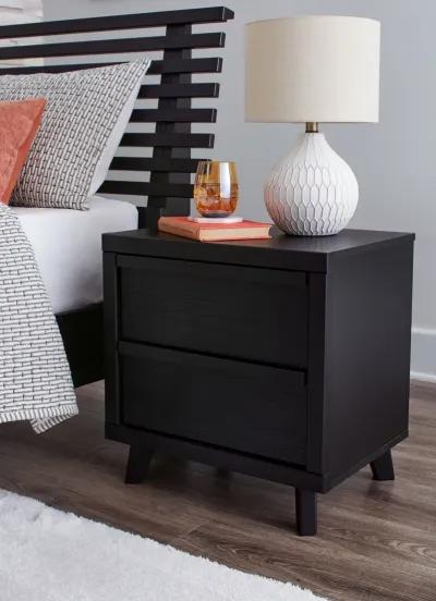 Danziar - Black - Two Drawer Night Stand