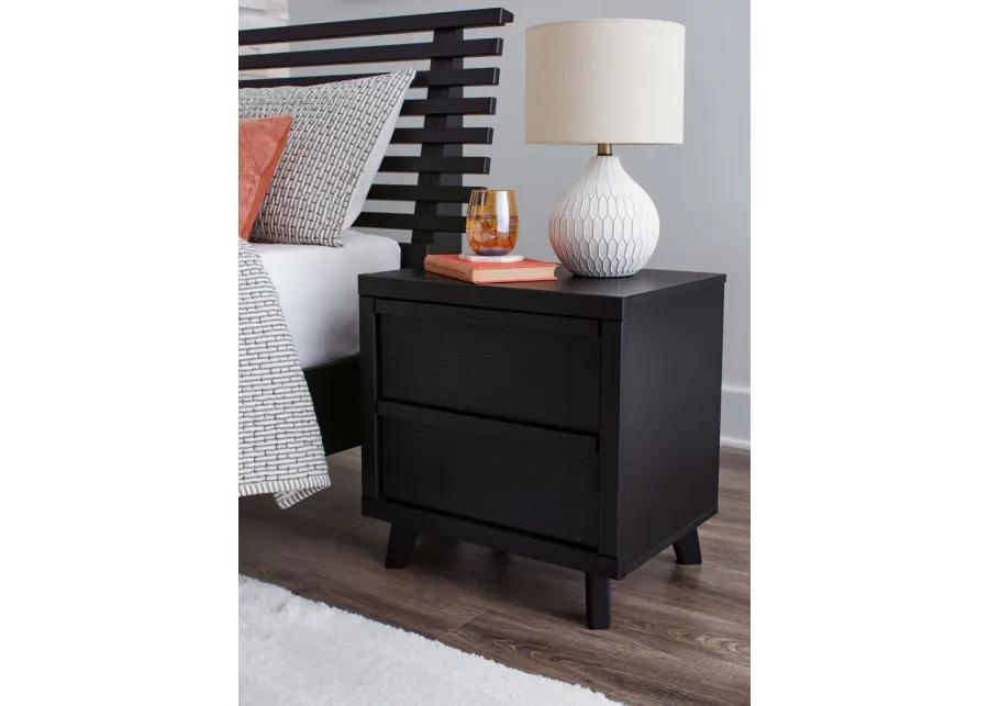 Danziar - Black - Two Drawer Night Stand