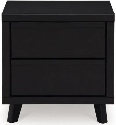 Danziar - Black - Two Drawer Night Stand