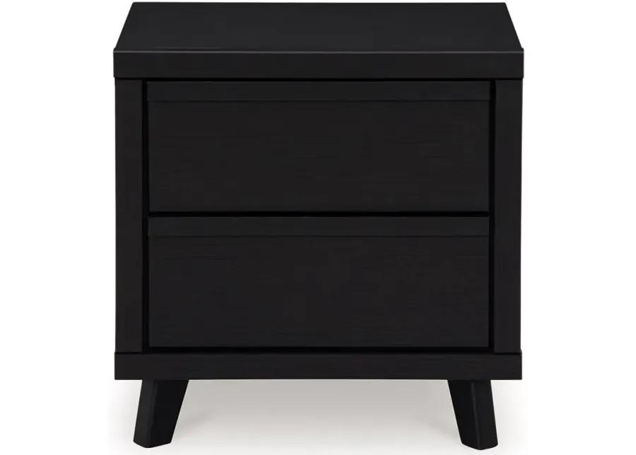 Danziar - Black - Two Drawer Night Stand