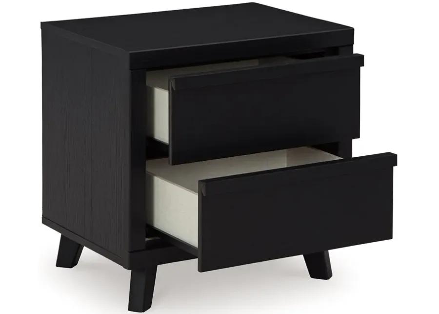 Danziar - Black - Two Drawer Night Stand