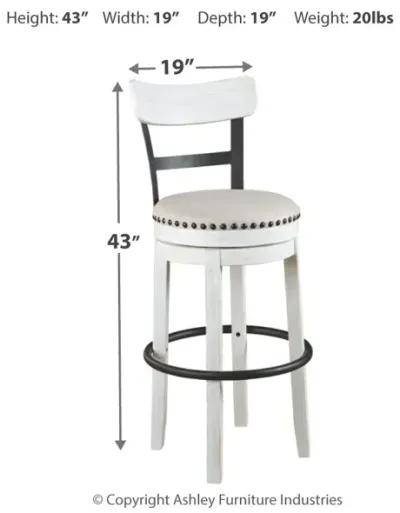 Valebeck -  Tall Upholstered Swivel Barstool