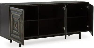 Fair Ridge - Distressed Black - Accent Cabinet