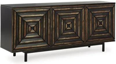 Fair Ridge - Distressed Black - Accent Cabinet